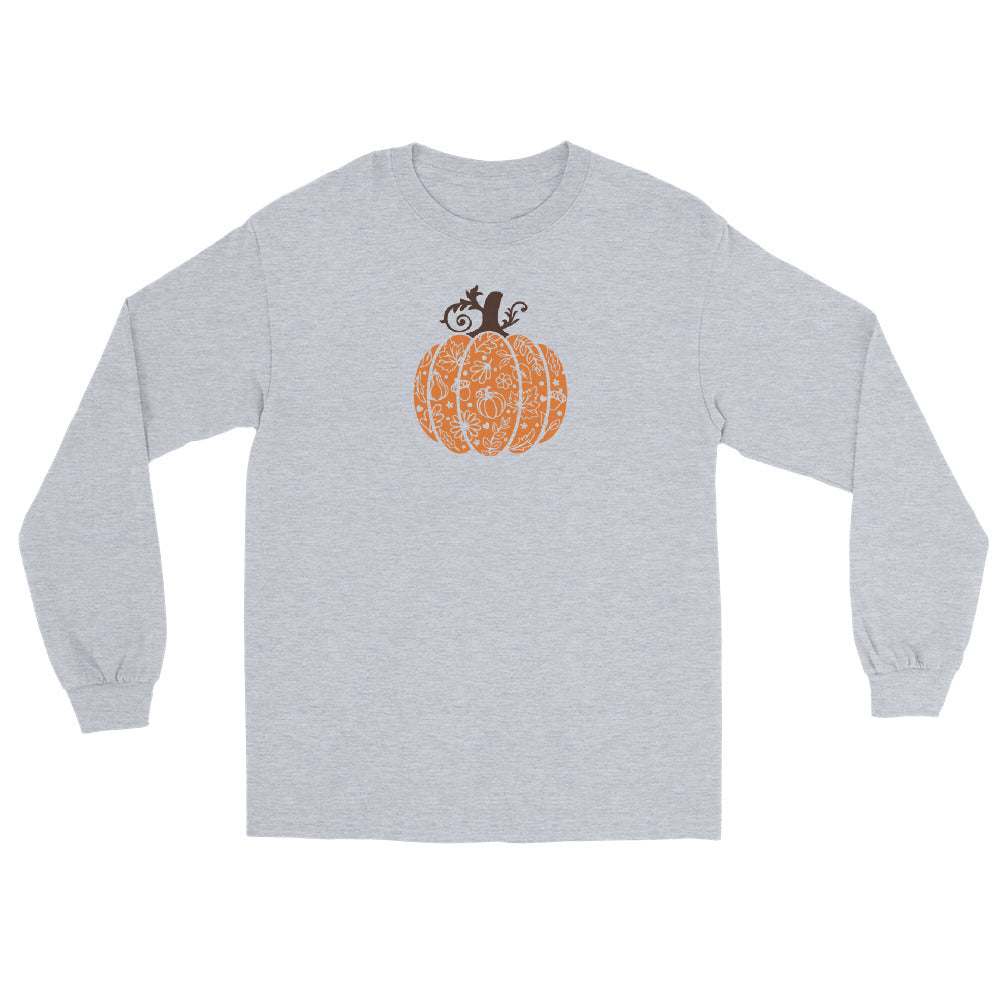 Unisex Long Sleeve Tee Swirly Pumpkin