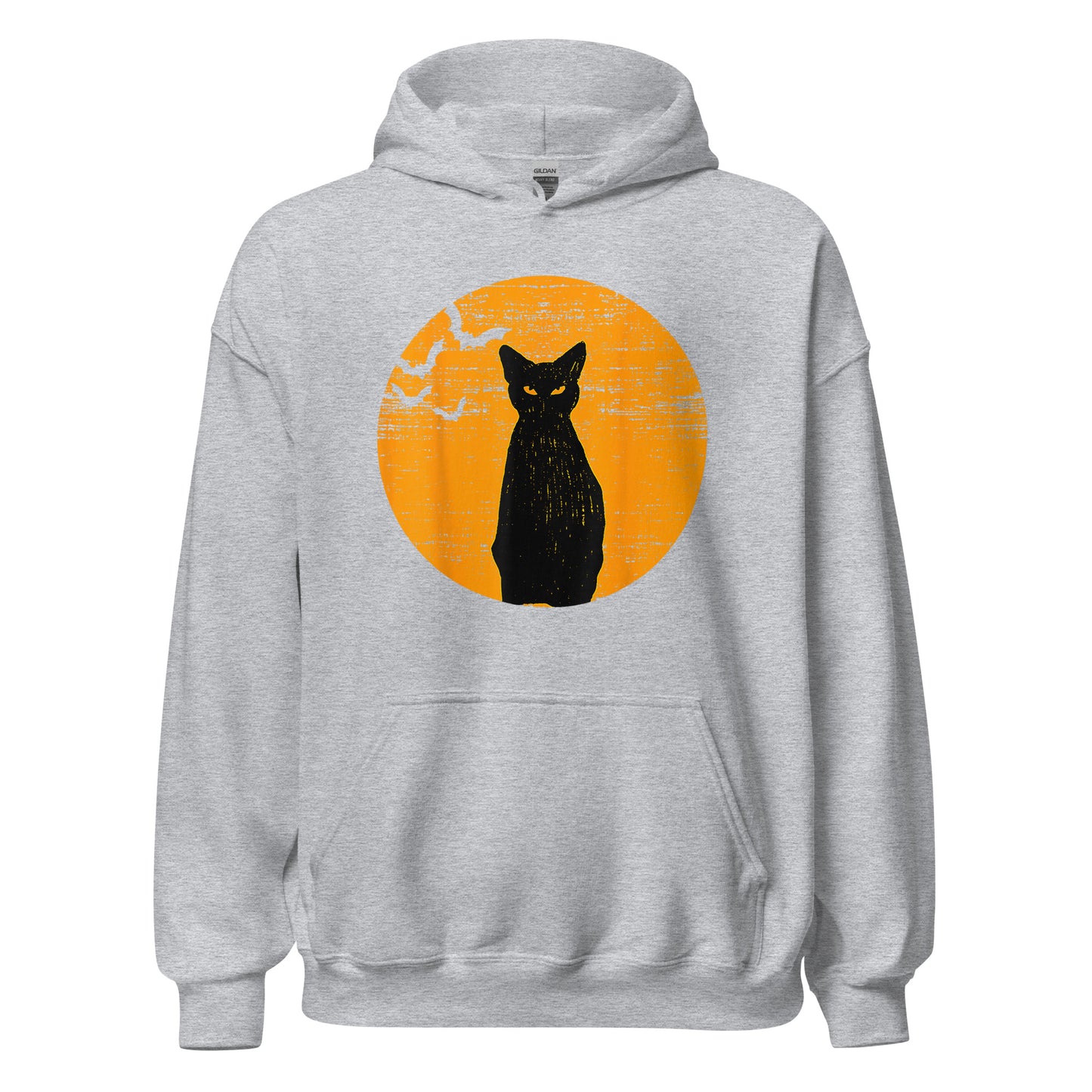 Unisex Hoodie Vintage Black Cat Moon