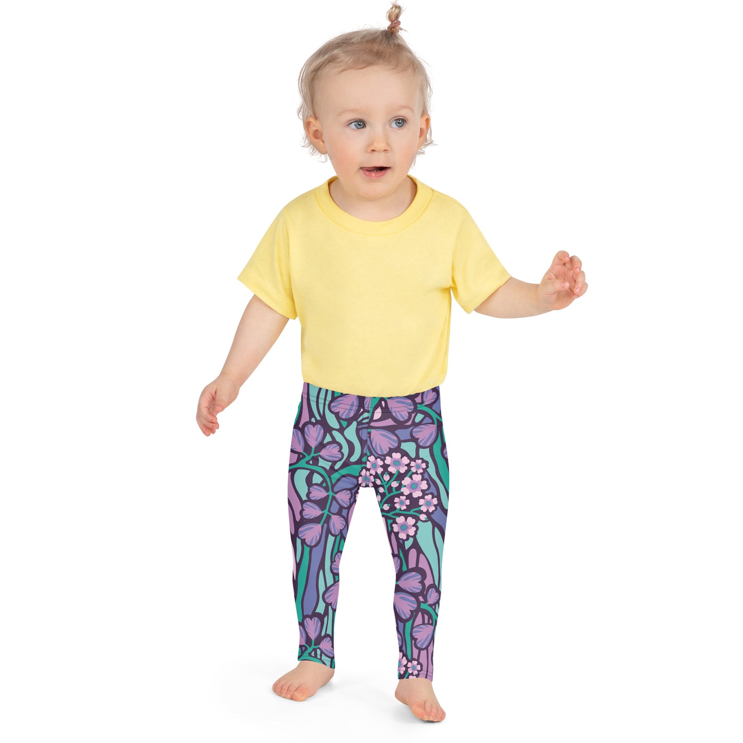 Little Kid's Leggings Purple Floral