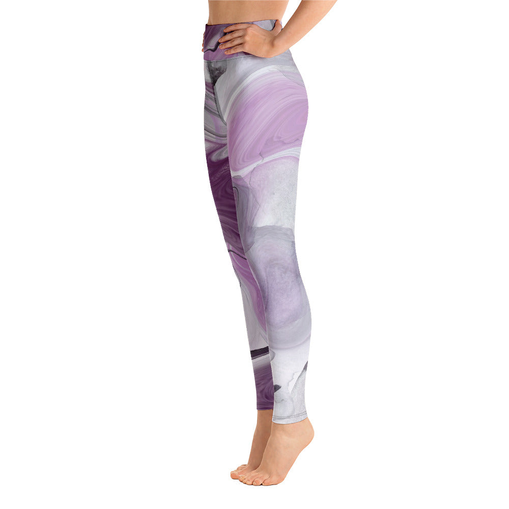 Women's Yoga Leggings Purple Swirls