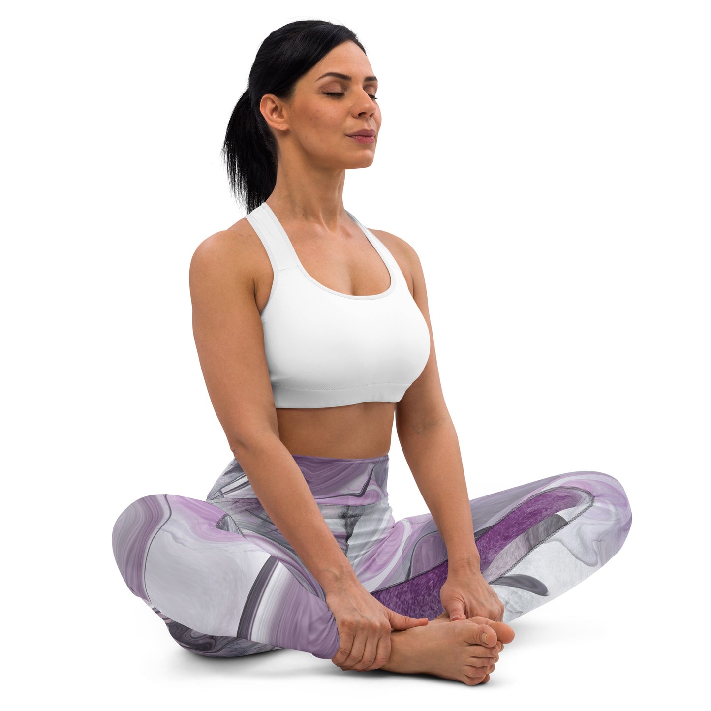 Women's Yoga Leggings Purple Swirls