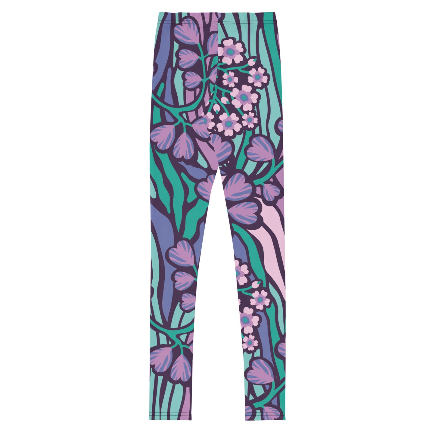 Big Kid's Leggings Purple Floral