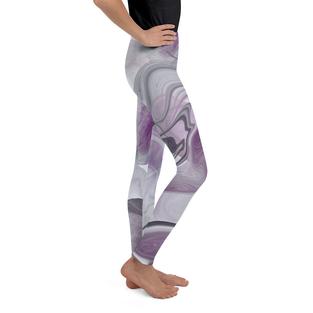 Big Kid's Leggings Purple Swirls