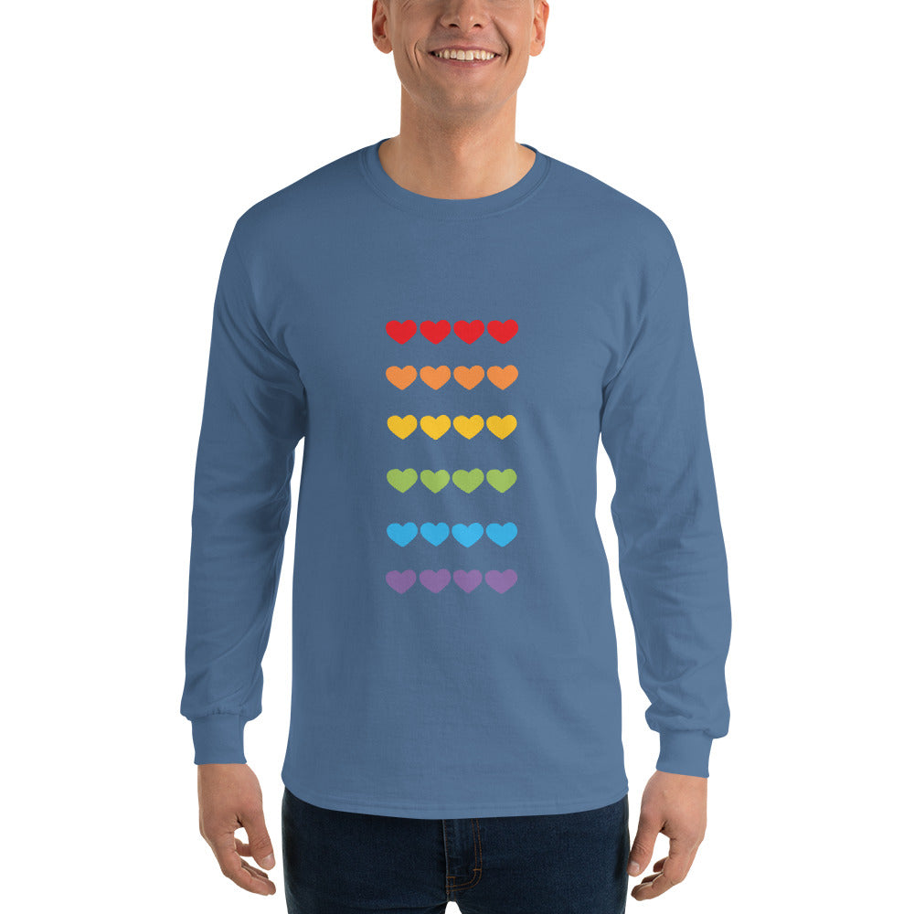 Unisex Long Sleeve Tee Rainbow Hearts