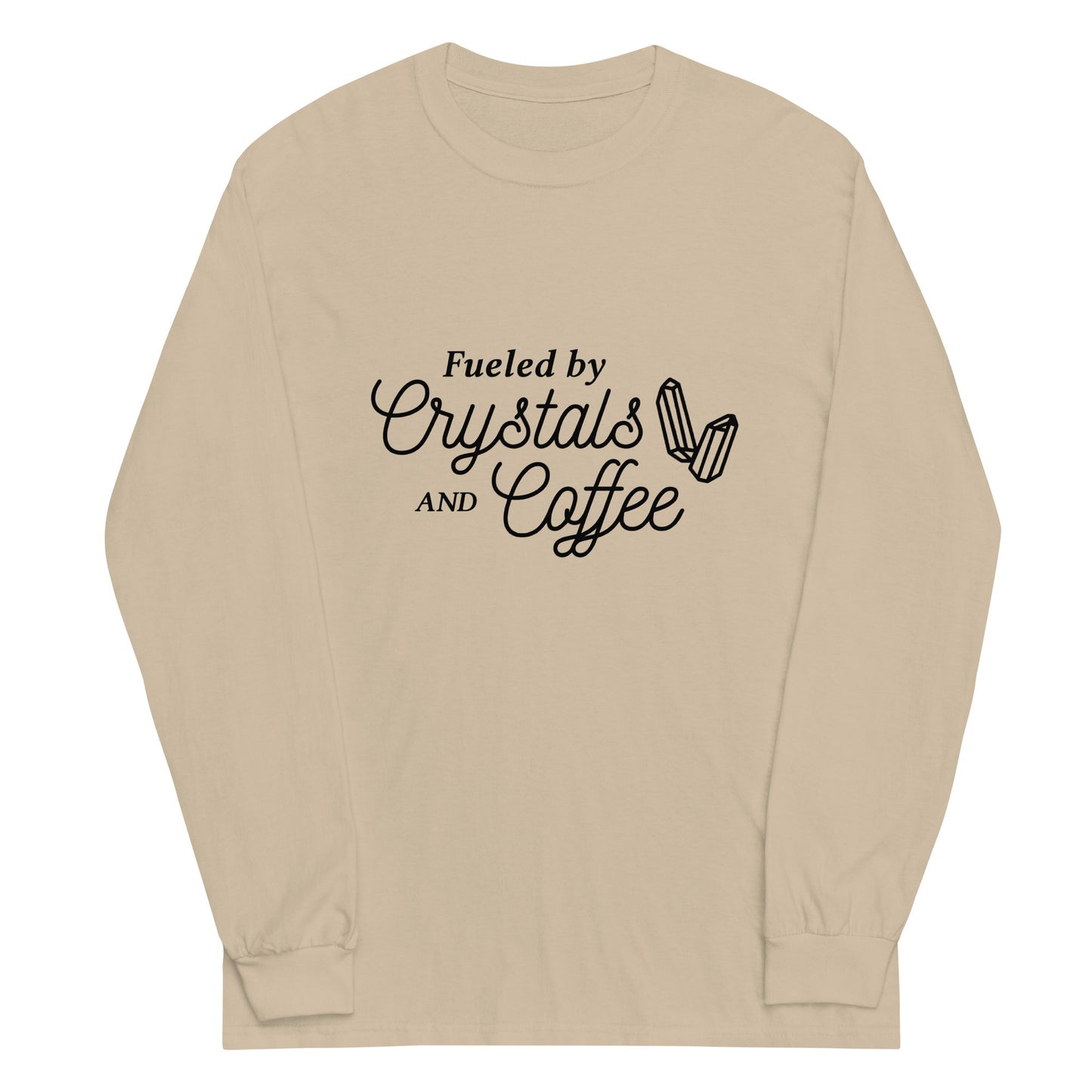 Unisex Long Sleeve Tee Crystals and Coffee