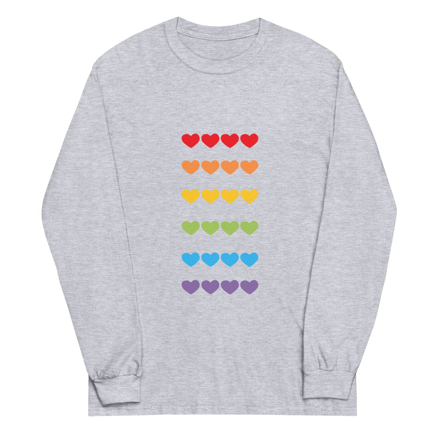 Unisex Long Sleeve Tee Rainbow Hearts