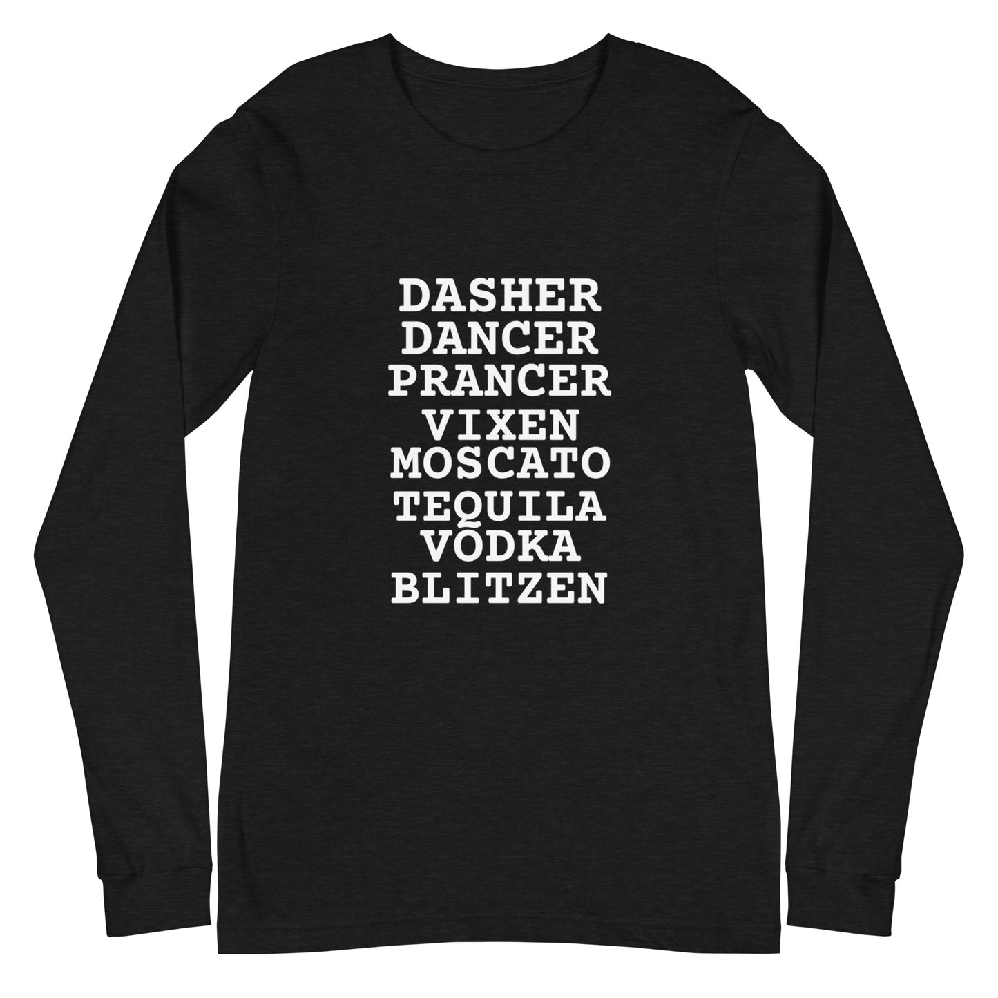Unisex Long Sleeve Tee Booze Reindeer