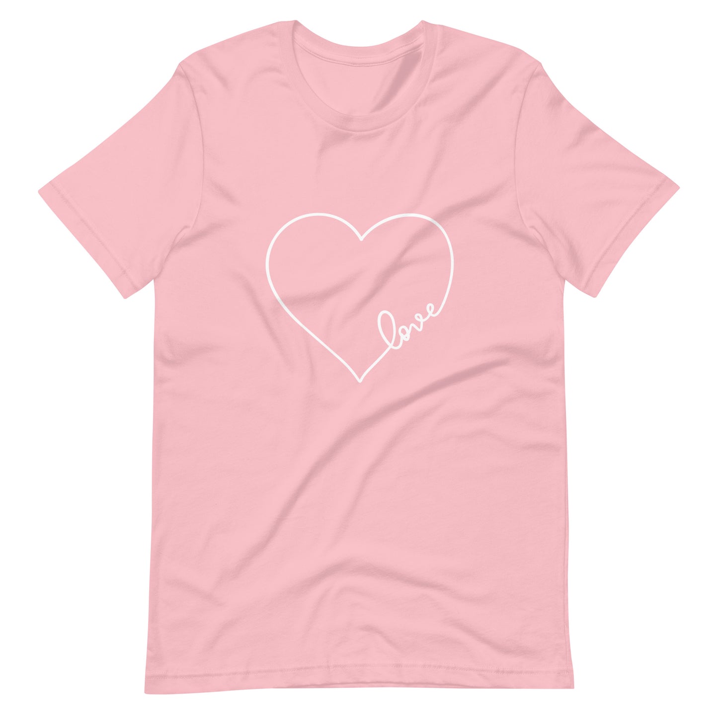 Unisex Short Sleeve Bella Canvas Tee Heart Love Script