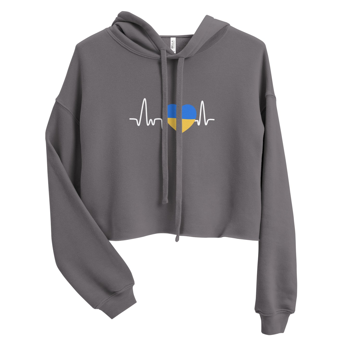 Women's Bella+Canvas Crop Hoodie Ukraine Heartbeat