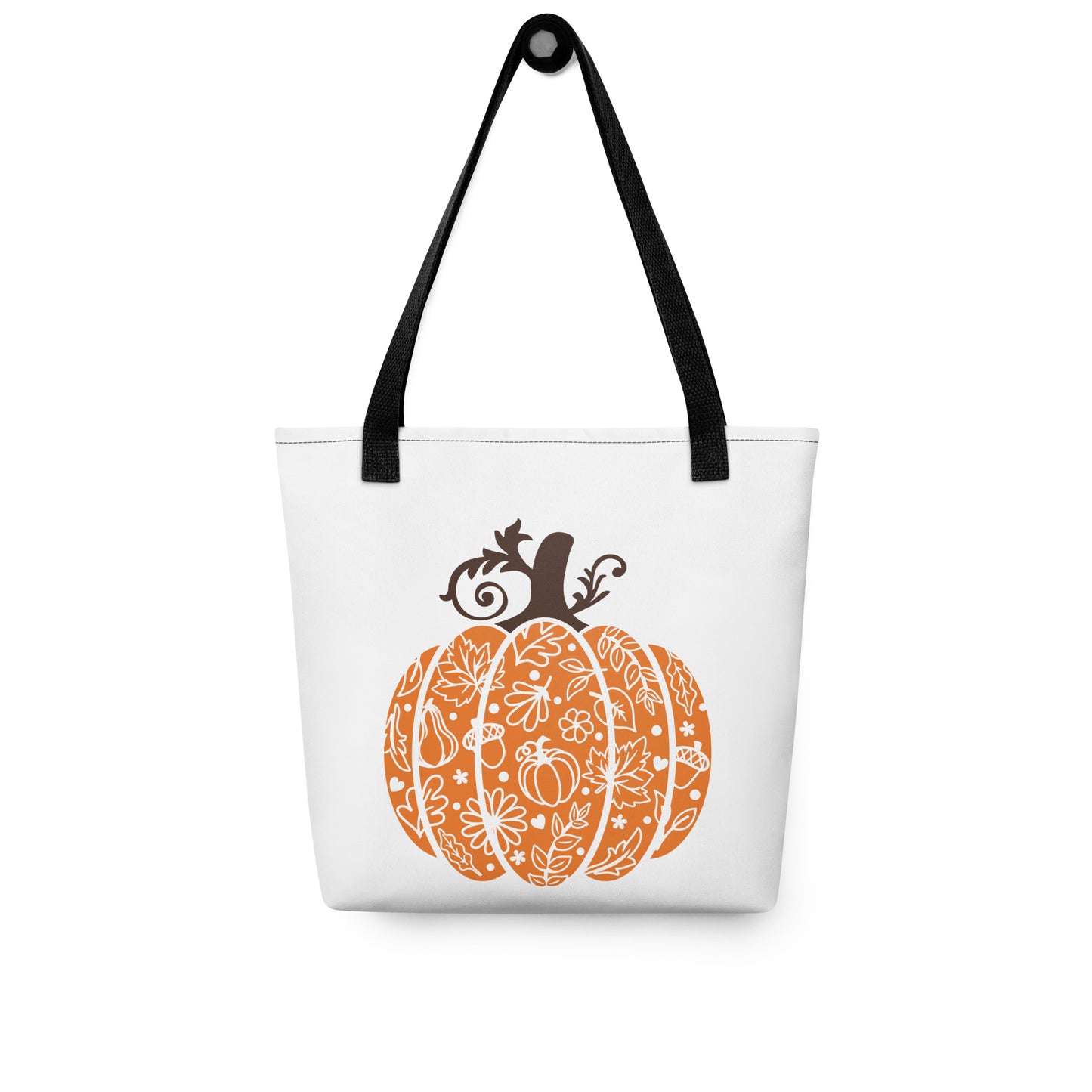 Tote Bag Swirly Leaf Pumpkin