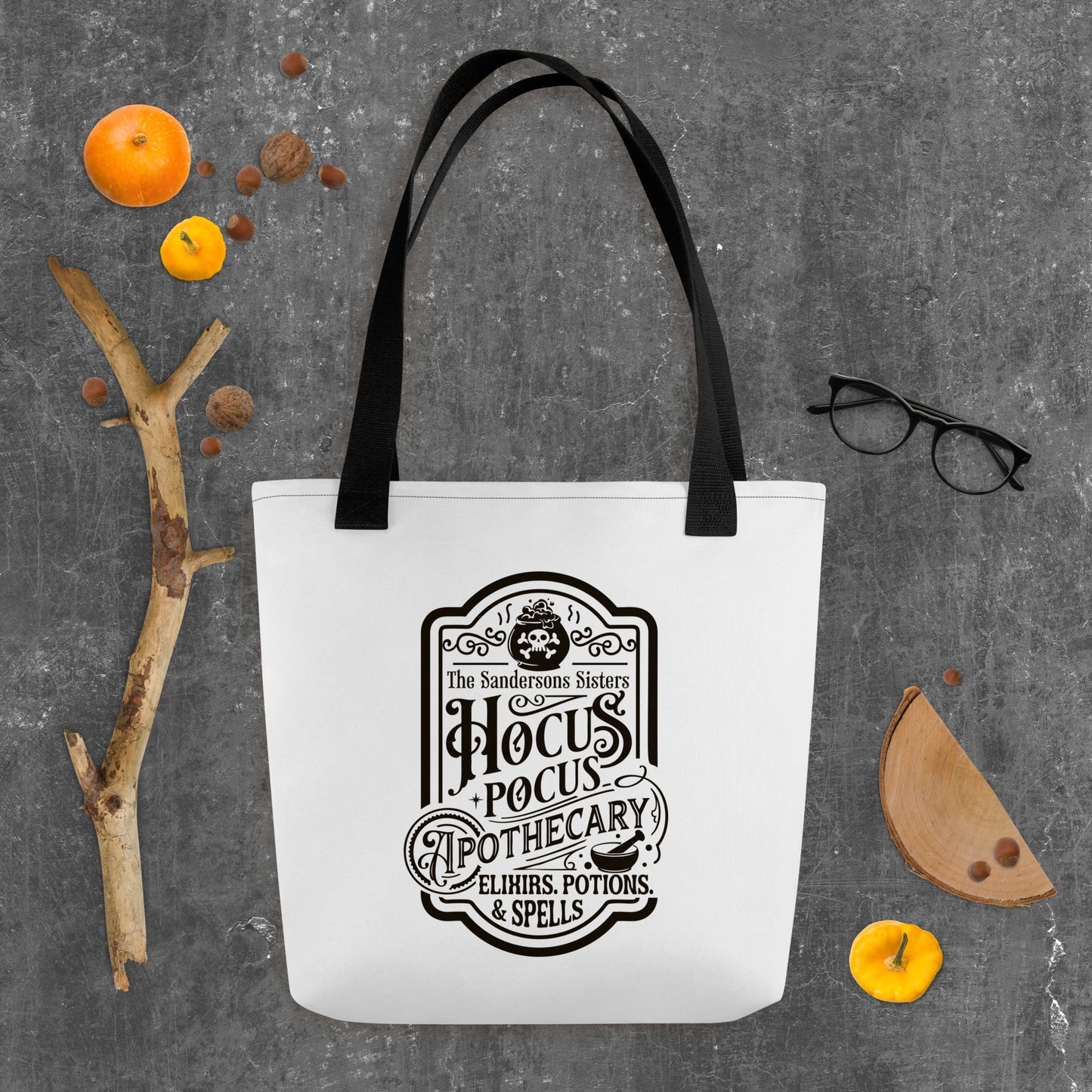 Tote Bag Black Cat Vintage Orange