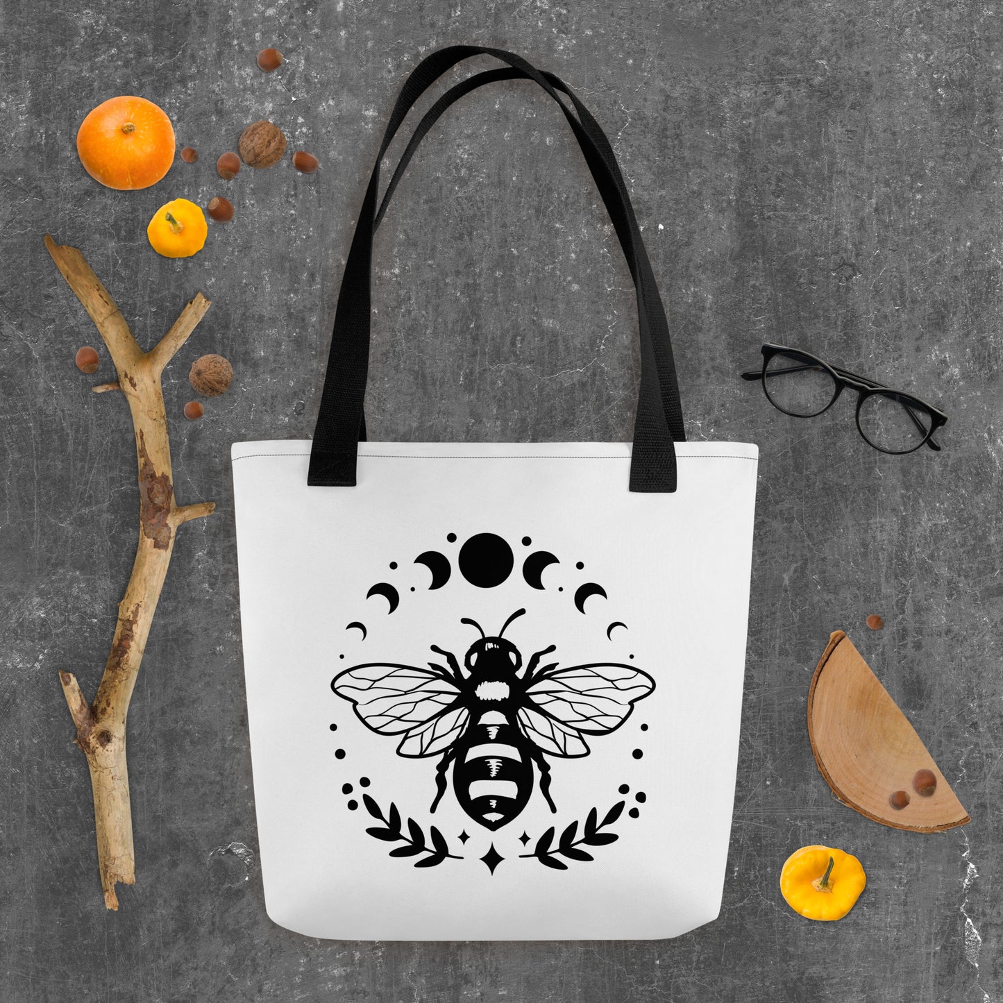 Tote Bag Honeybee Moon Phases