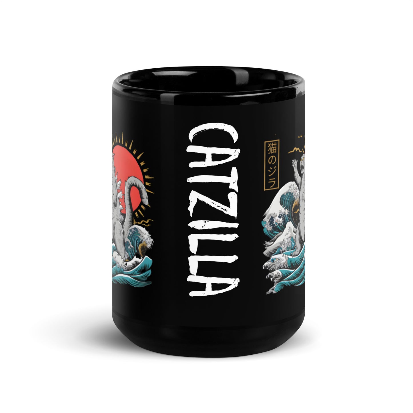 Black Glossy 15oz Coffee Mug Catzilla