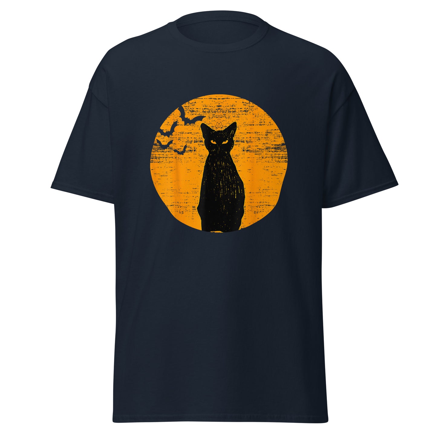 Unisex Short Sleeve Tee Vintage Black Cat