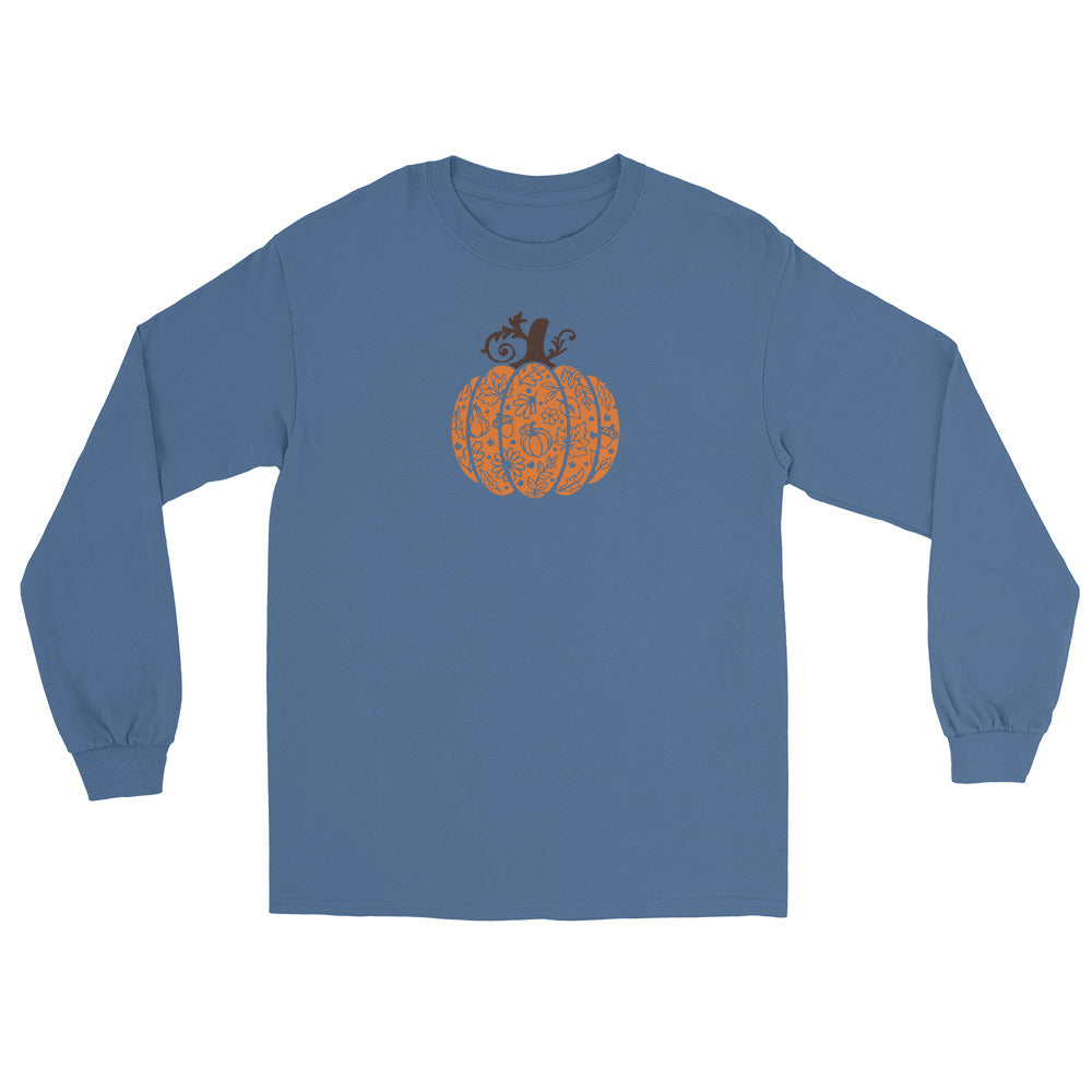 Unisex Long Sleeve Tee Swirly Pumpkin