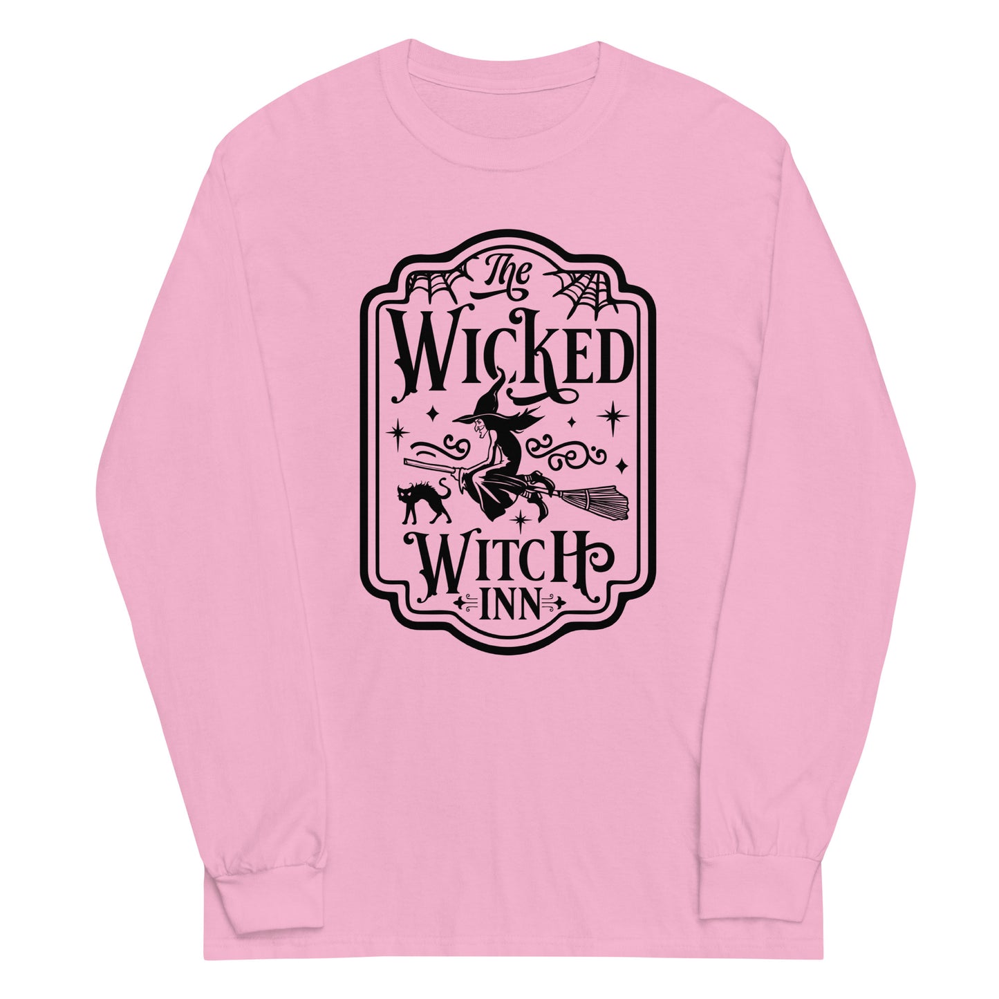 Unisex Long Sleeve Tee Wicked Witch Inn Black Ink