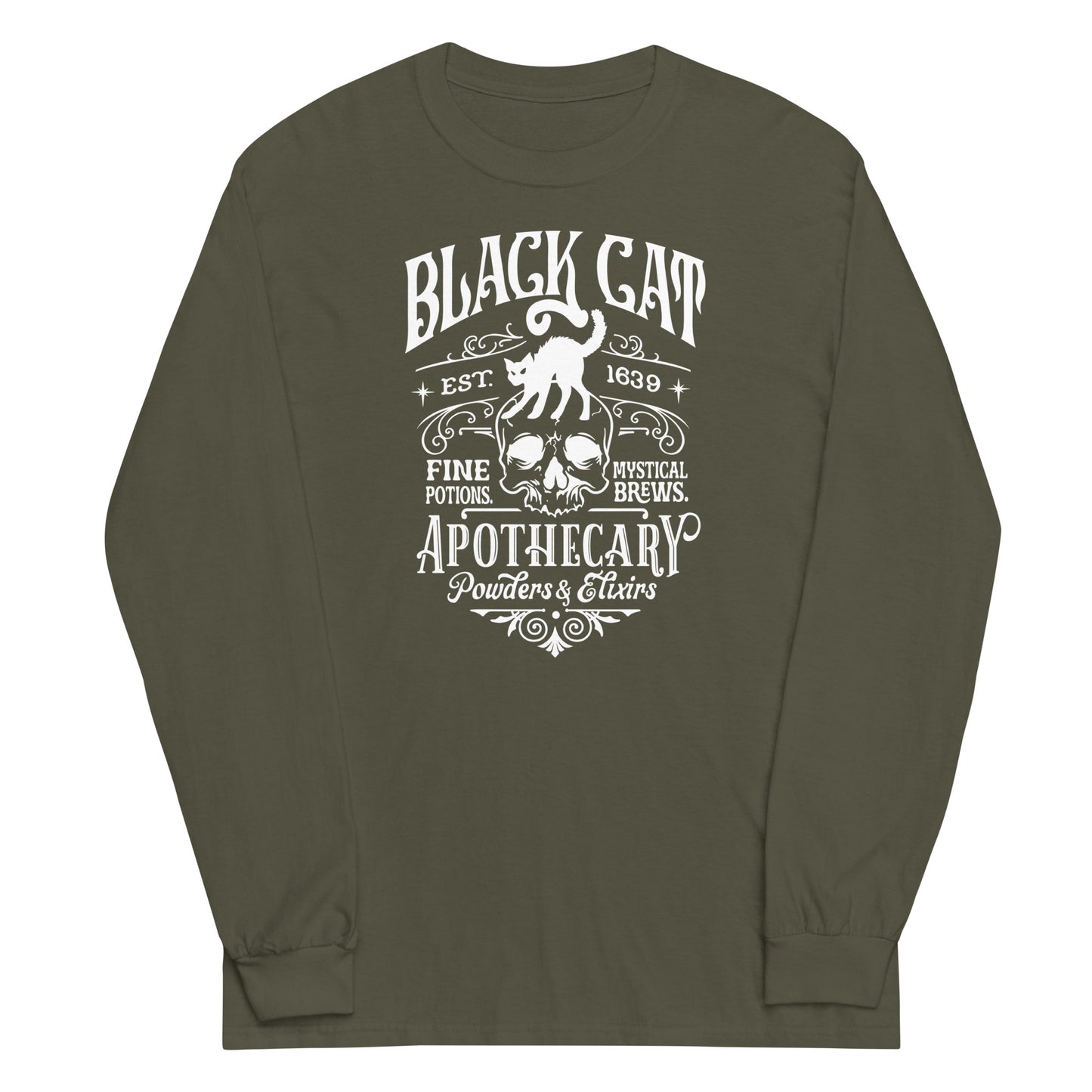 Unisex Long Sleeve Tee Black Cat Apothecary