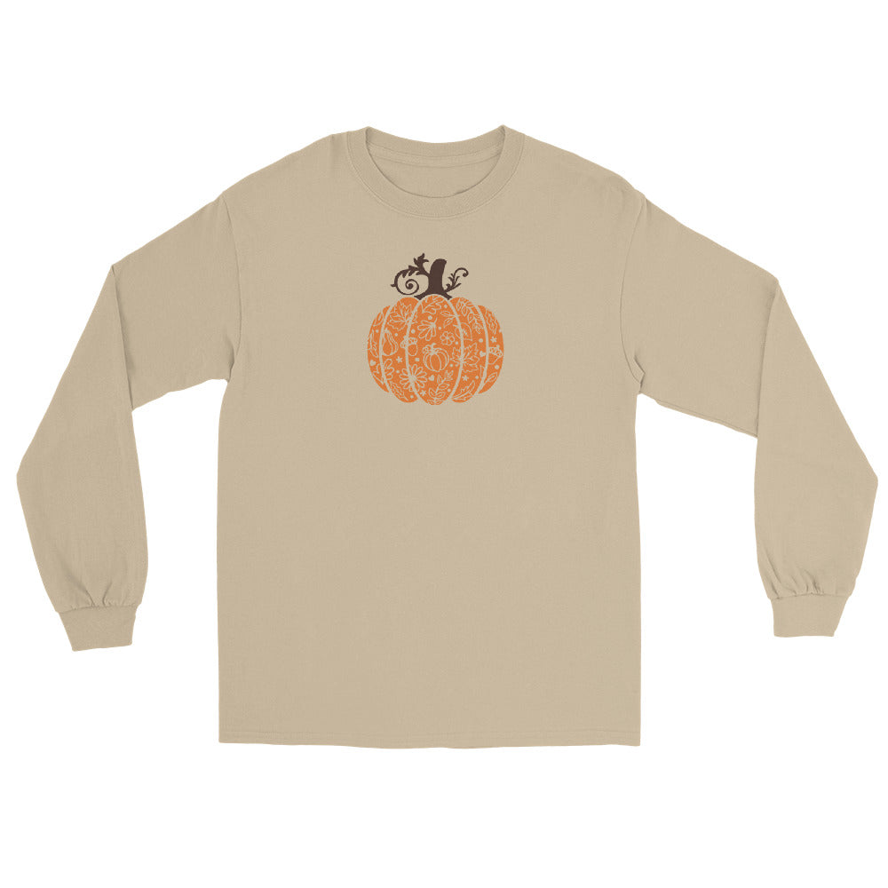 Unisex Long Sleeve Tee Swirly Pumpkin