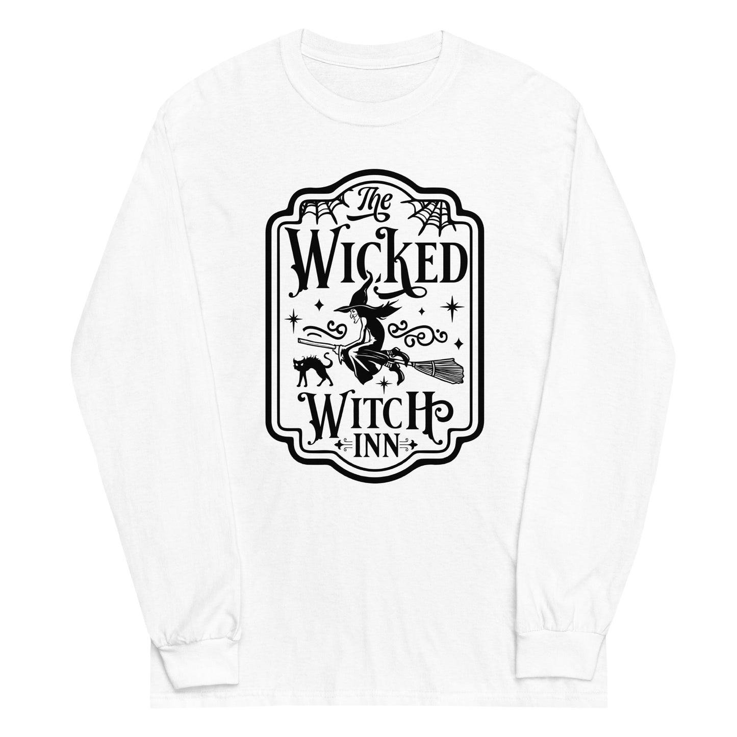 Unisex Long Sleeve Tee Wicked Witch Inn Black Ink