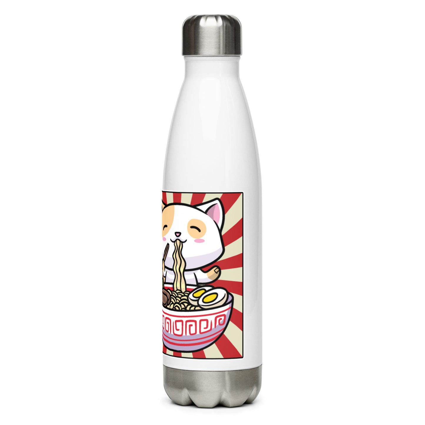 Stainless Steel Water Bottle Kawaii Ramen Cat