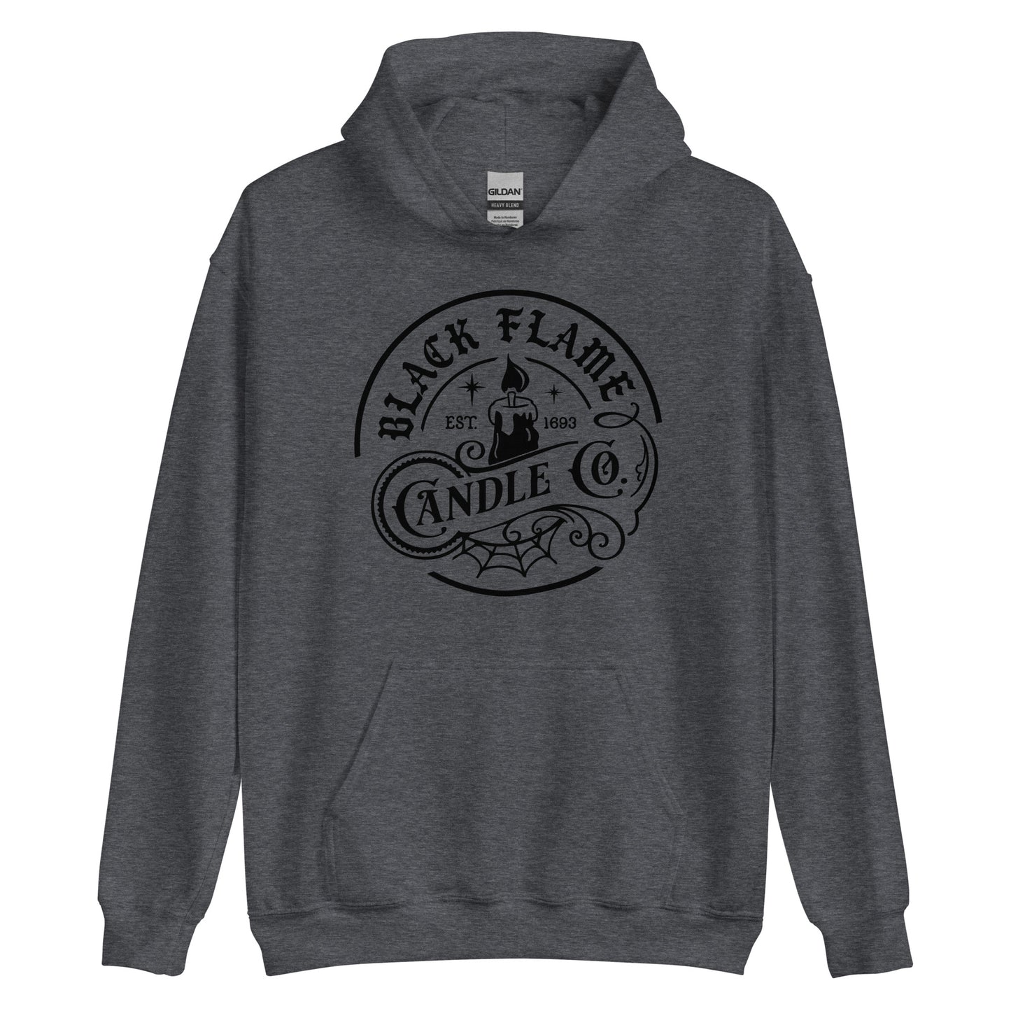 Unisex Hoodie Black Flame Candle Co Black Ink