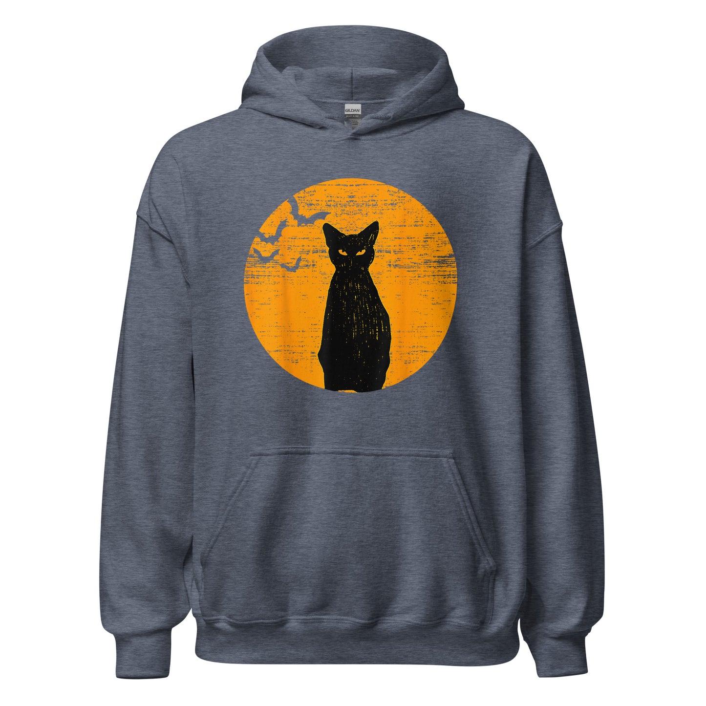 Unisex Hoodie Vintage Black Cat Moon