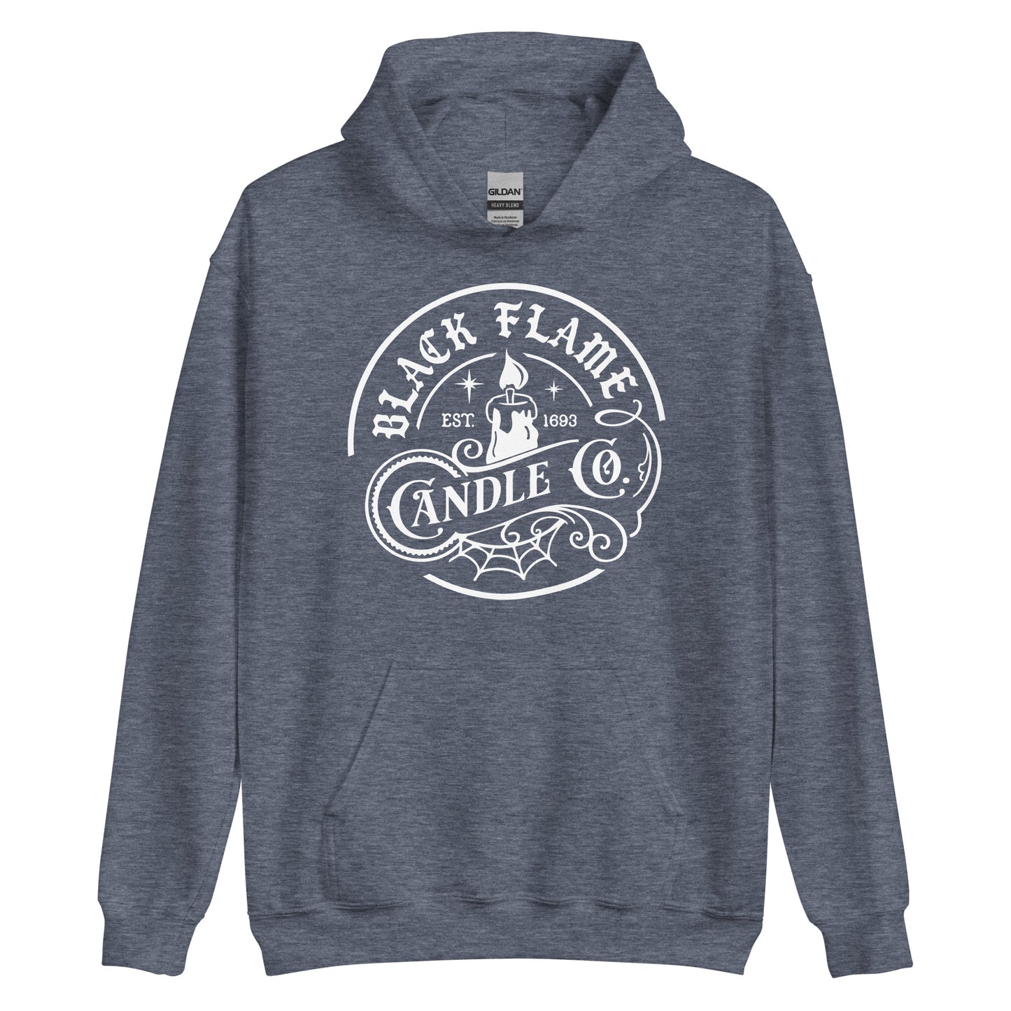 Unisex Hoodie Black Flame Candle Co Black Ink