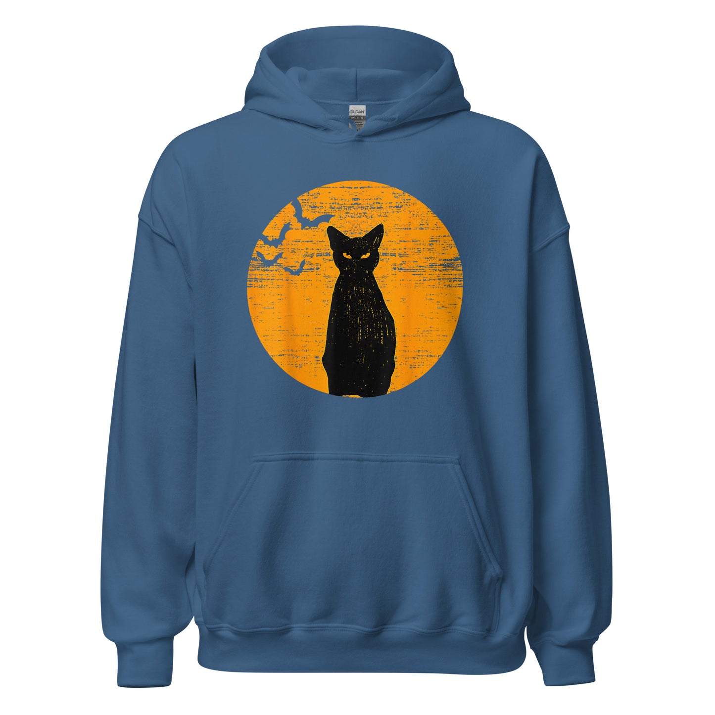 Unisex Hoodie Vintage Black Cat Moon