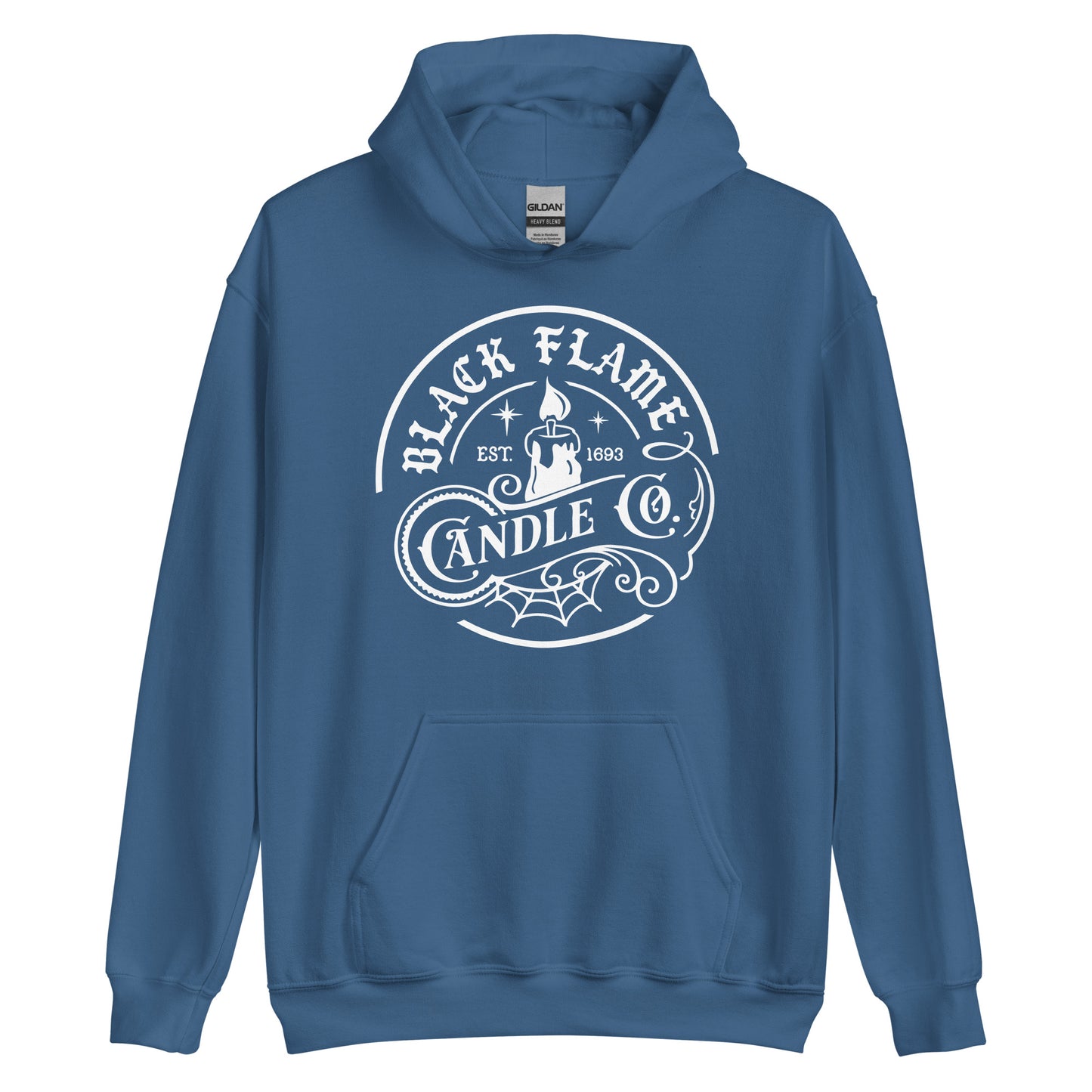 Unisex Hoodie Black Flame Candle Co Black Ink