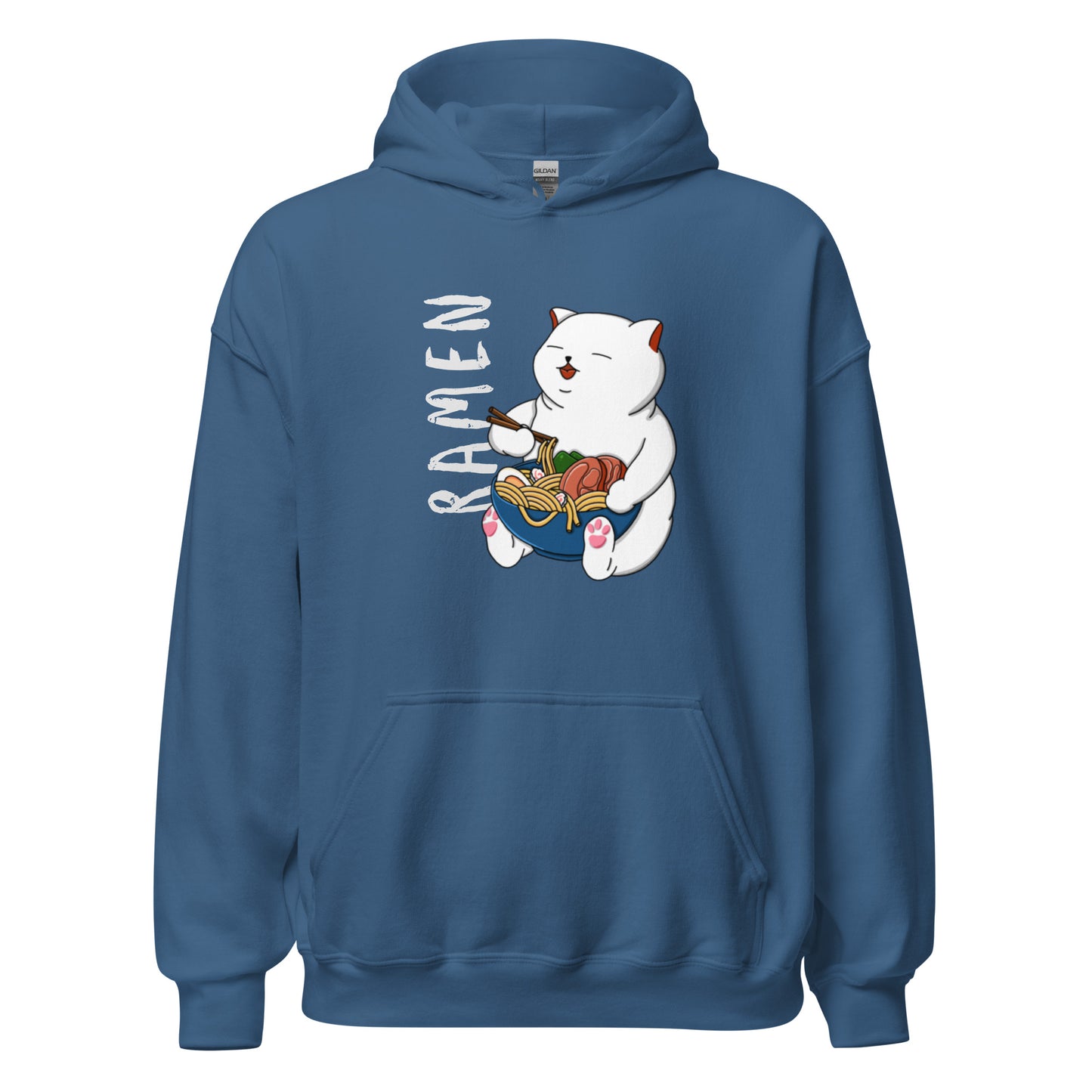 Unisex Hoodie White Ramen Cat