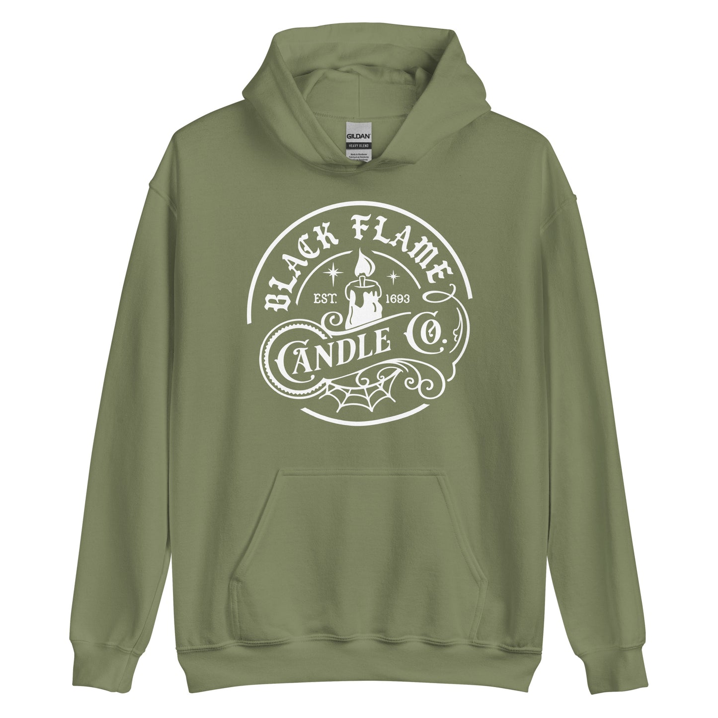 Unisex Hoodie Black Flame Candle Co Black Ink