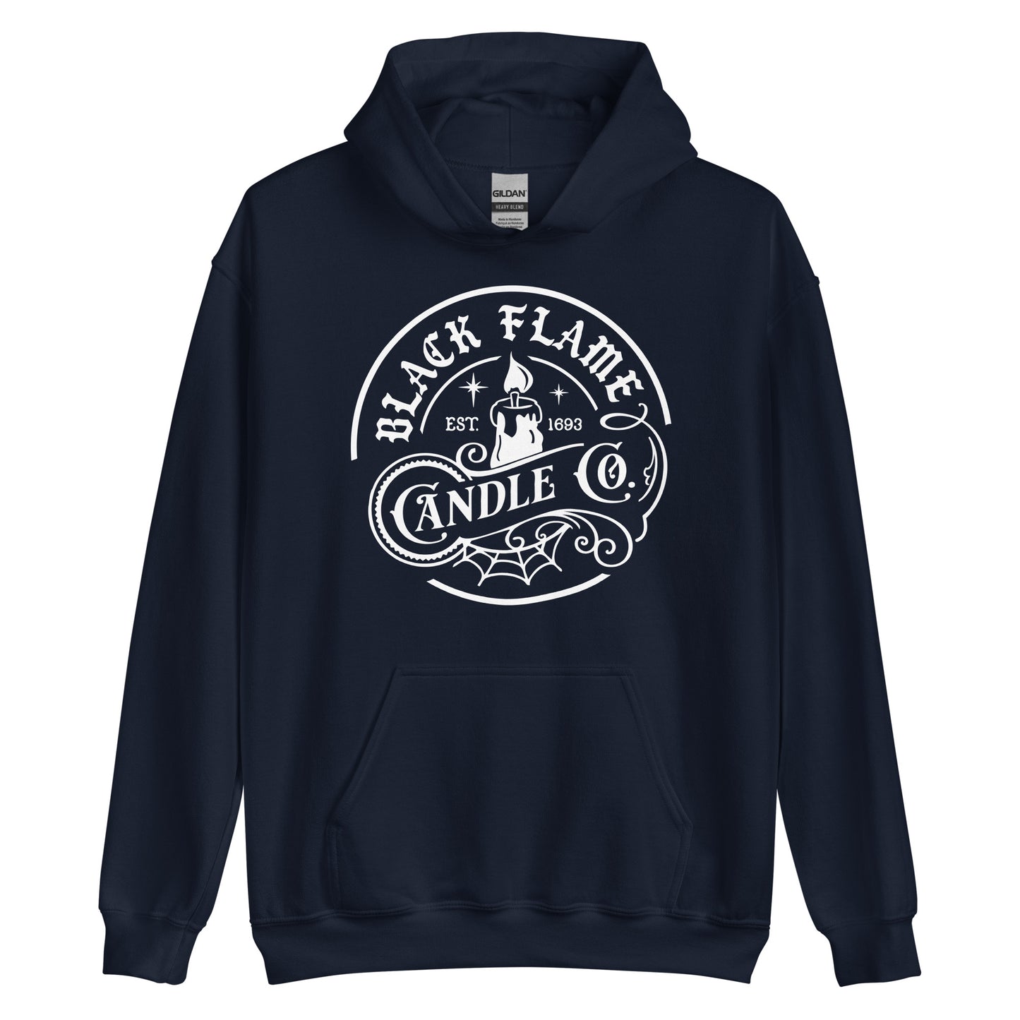 Unisex Hoodie Black Flame Candle Co Black Ink