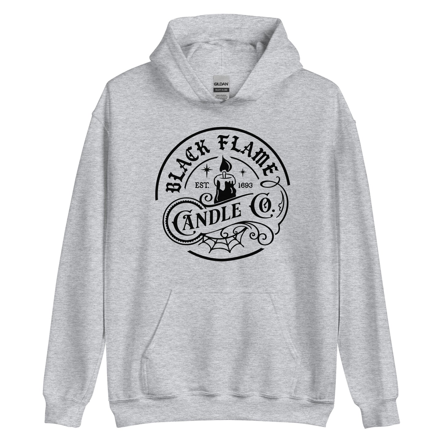 Unisex Hoodie Black Flame Candle Co Black Ink