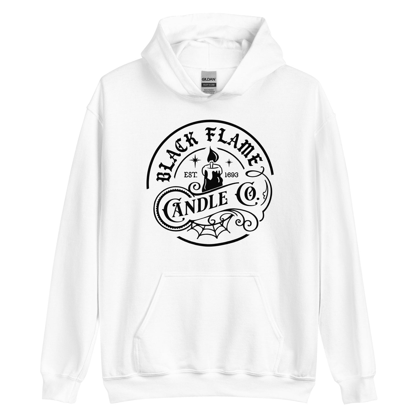 Unisex Hoodie Black Flame Candle Co Black Ink