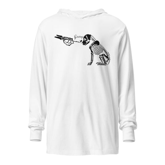 Unisex Hooded Long Sleeve Tee Skellie Boops Dark