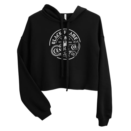 Women's Crop Hoodie Black Flame Candle Co