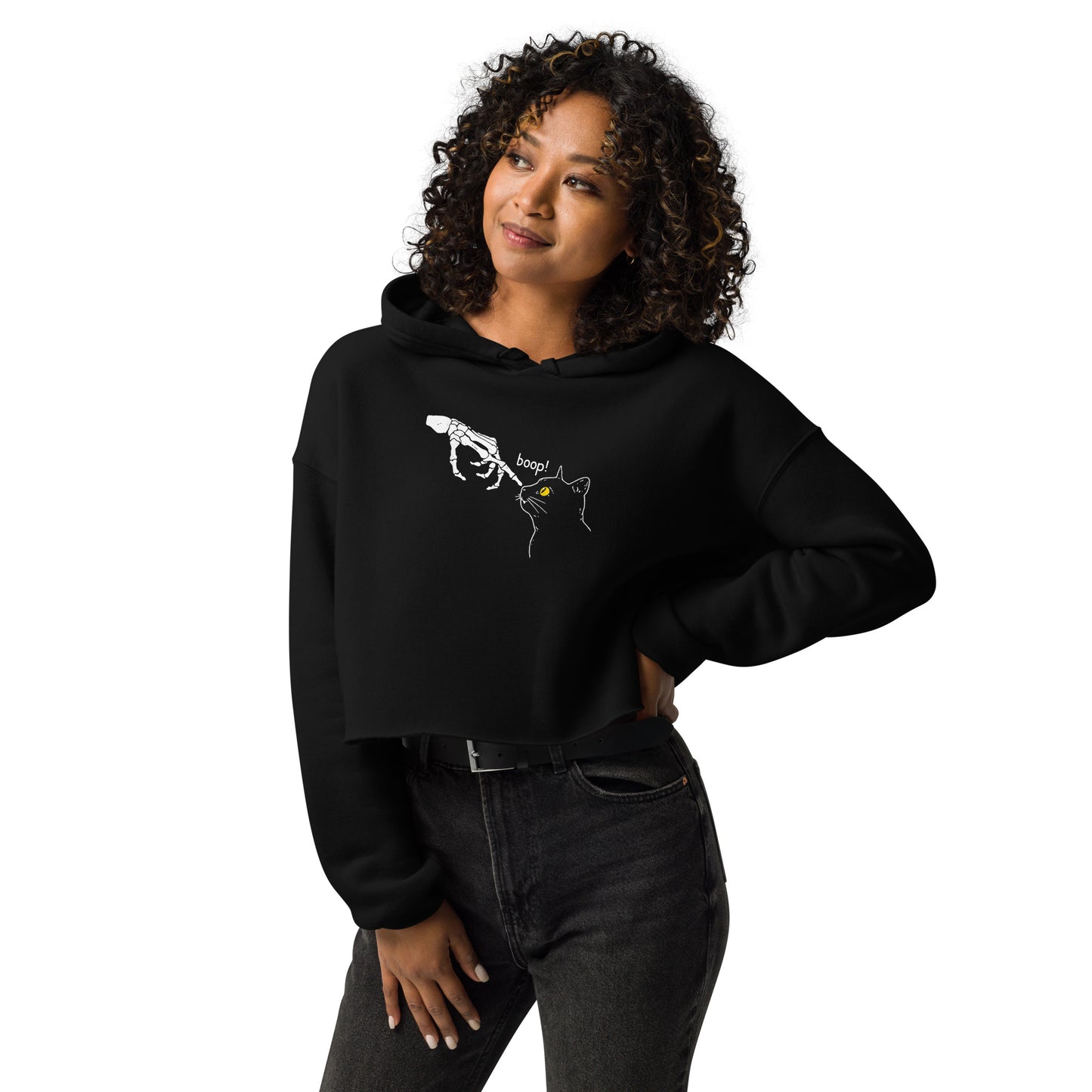 Women's Crop Hoodie Spooky Boops