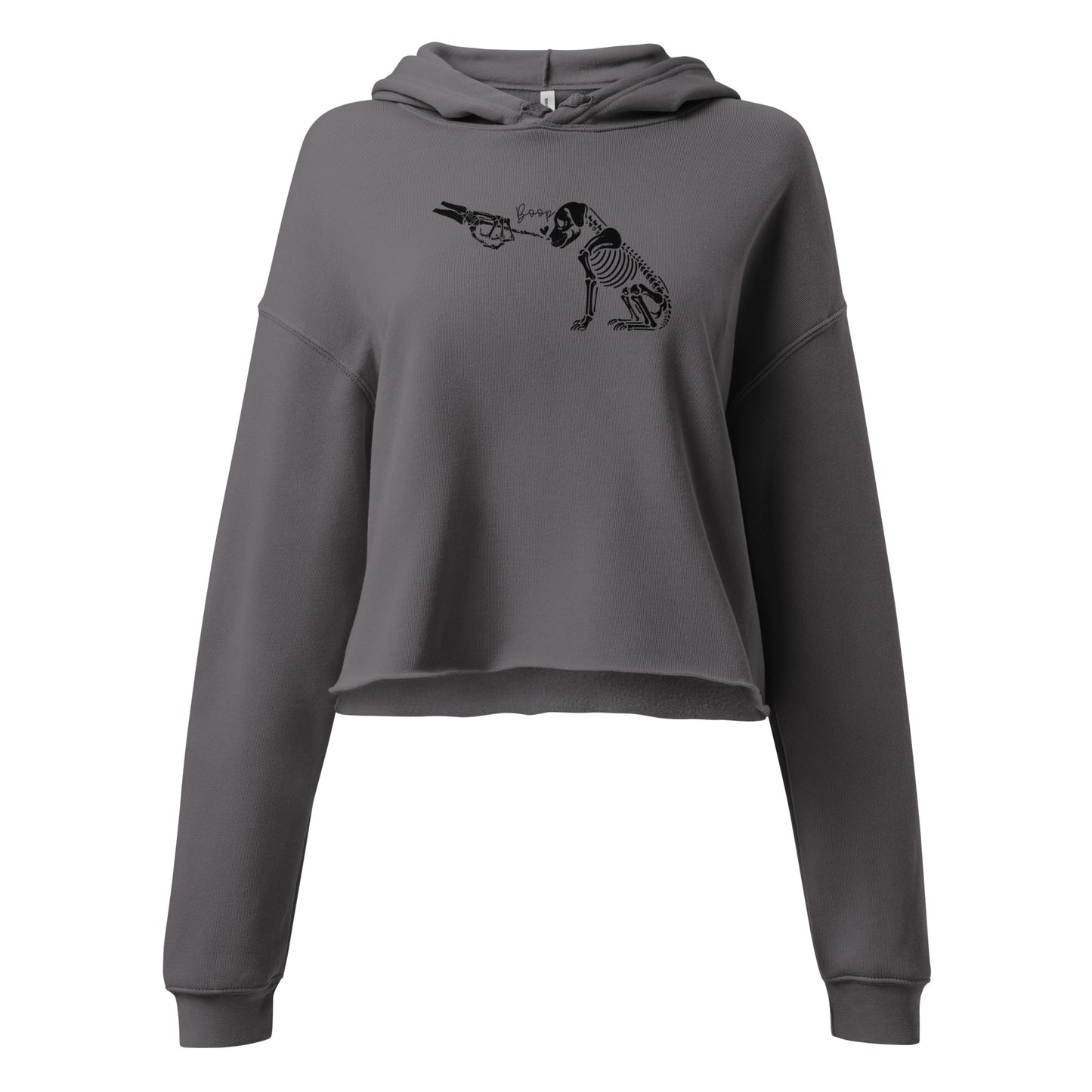 Women's Crop Hoodie Skellie Boops Dark