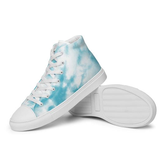 Women’s High Top Canvas Shoes Turquoise Tie Dye