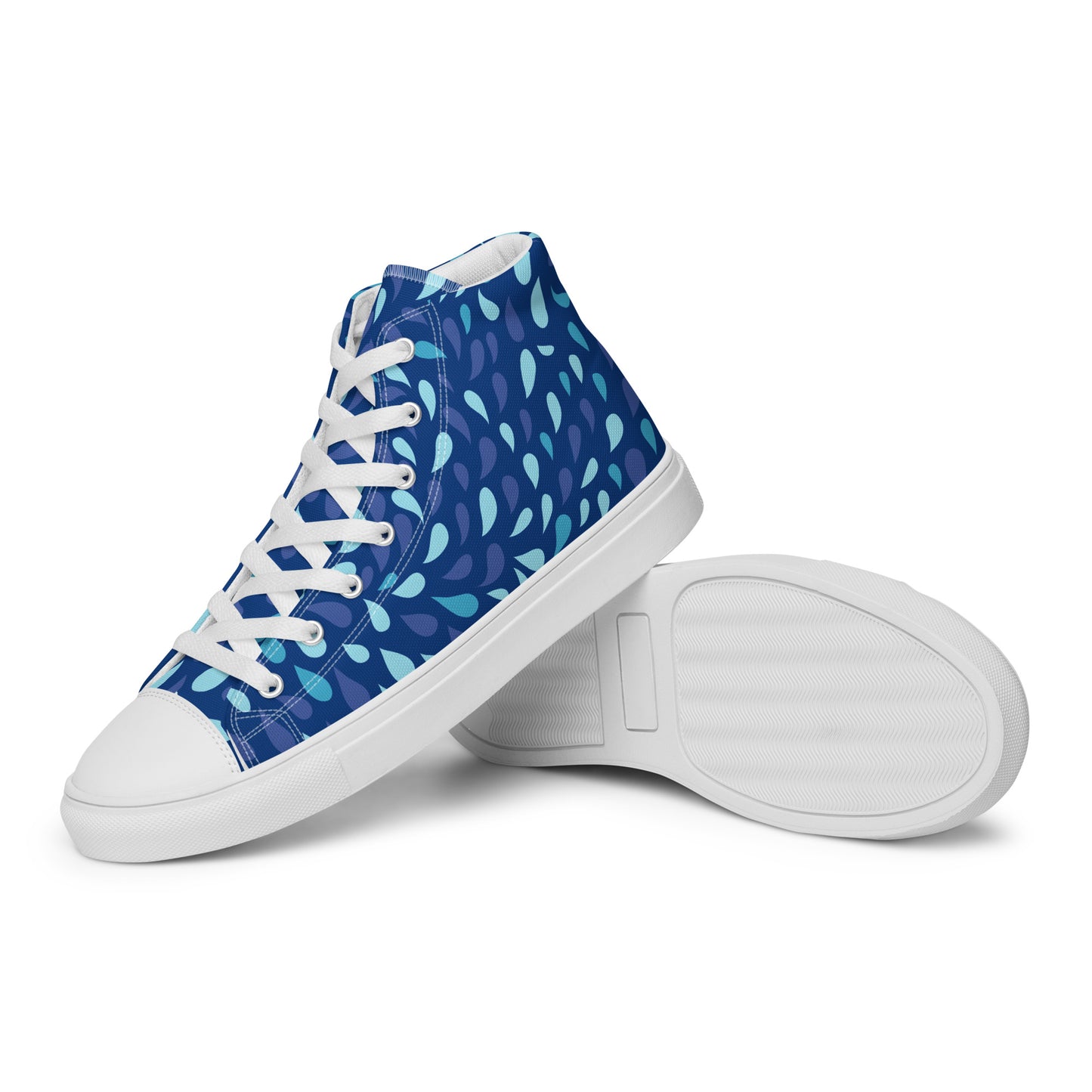 Women’s High Top Canvas Shoes Blue Rain