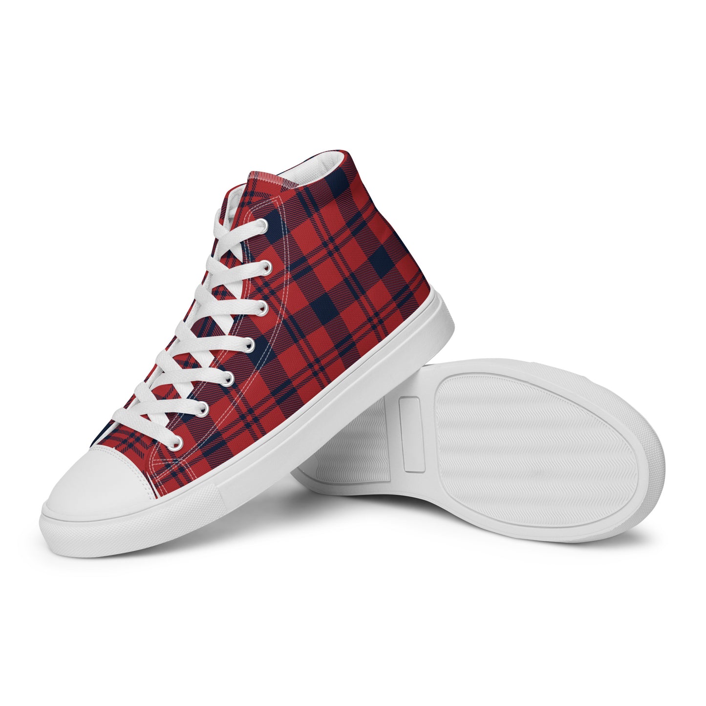 Women’s High Top Canvas Shoes Red Plaid