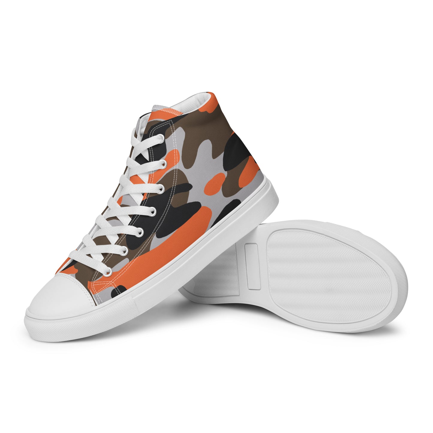 Women’s High Top Canvas Shoes Orange Camo