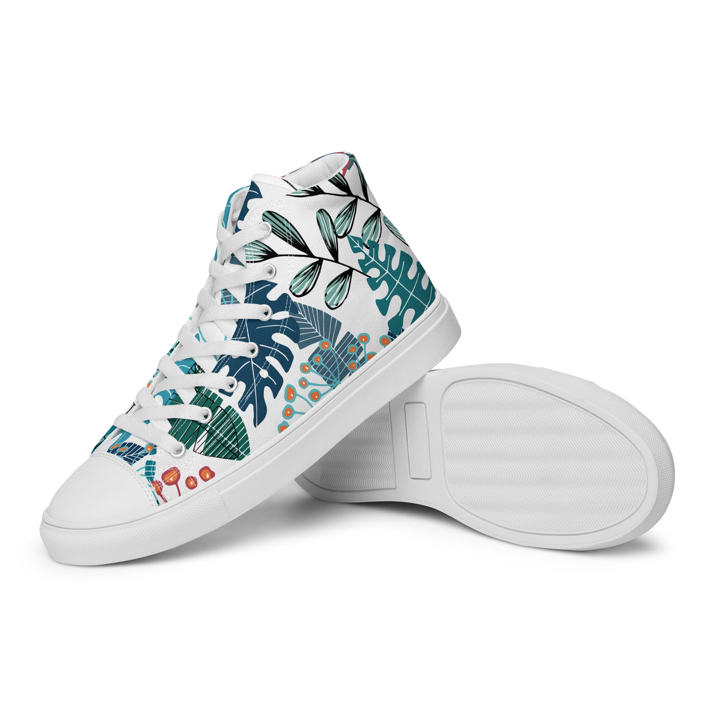 Women’s High Top Canvas Shoes Tropical Leaves