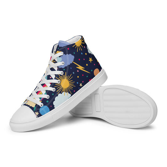 Women’s High Top Canvas Shoes Sunshine and Rainbows Dark