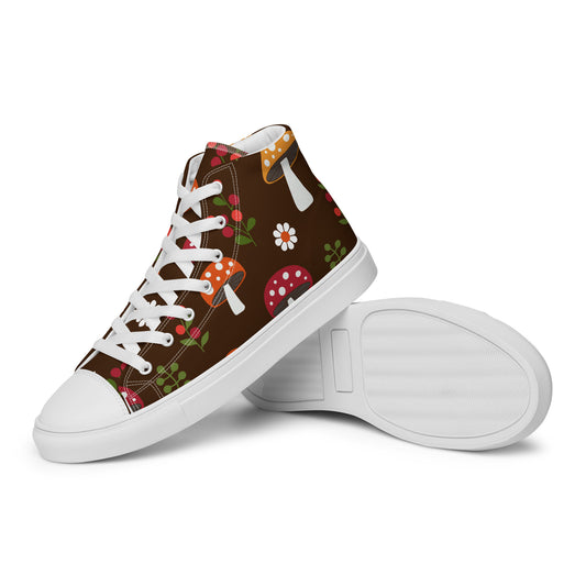 Women’s High Top Canvas Shoes Shrooms and Berries