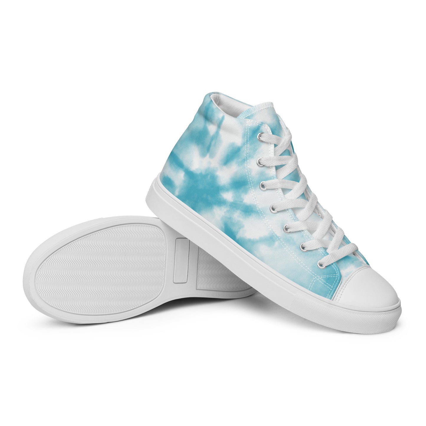 Women’s High Top Canvas Shoes Turquoise Tie Dye