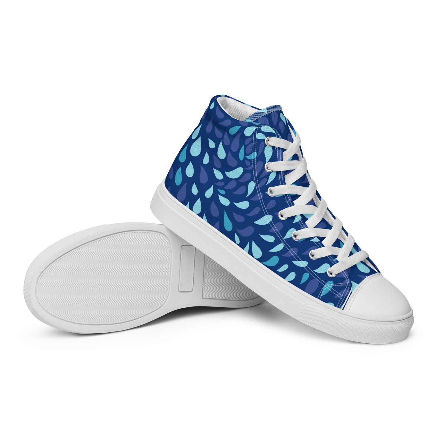 Women’s High Top Canvas Shoes Blue Rain