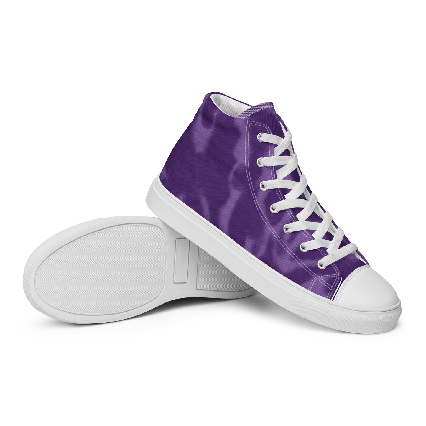 Women’s High Top Canvas Shoes Dark Purple Tie Dye