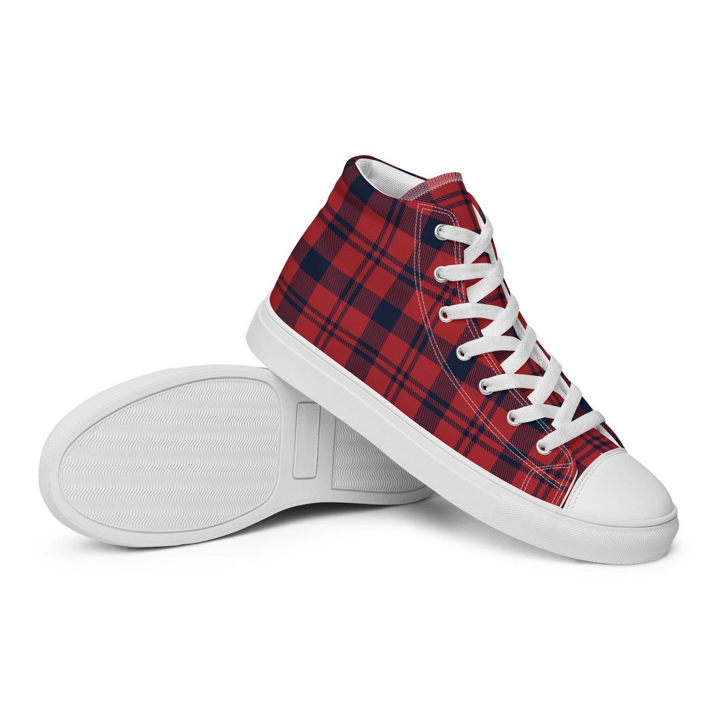 Women’s High Top Canvas Shoes Red Plaid