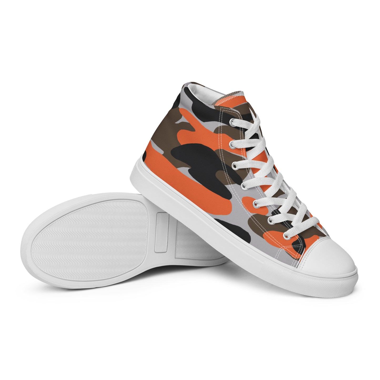 Women’s High Top Canvas Shoes Orange Camo